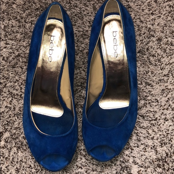 Blue velvet shoes Bebe - Picture 1 of 3